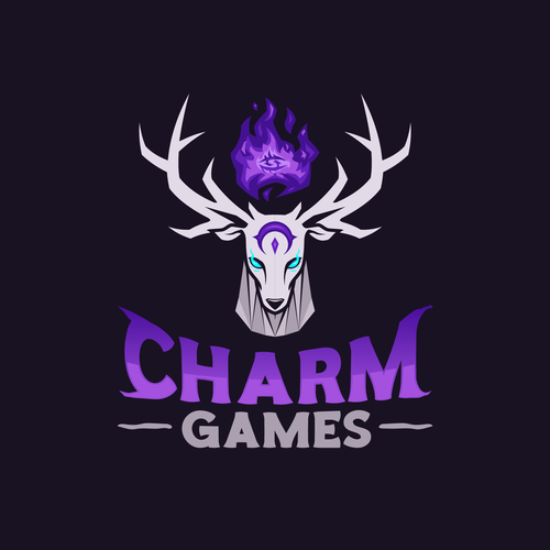 Third eye design with the title 'Charm Games'