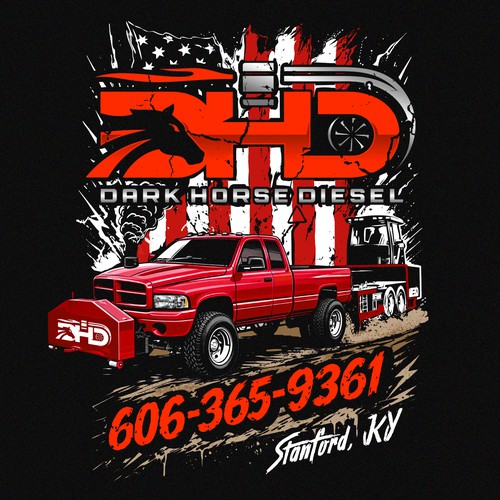 Retro design with the title 'DHD T-shirt designs'