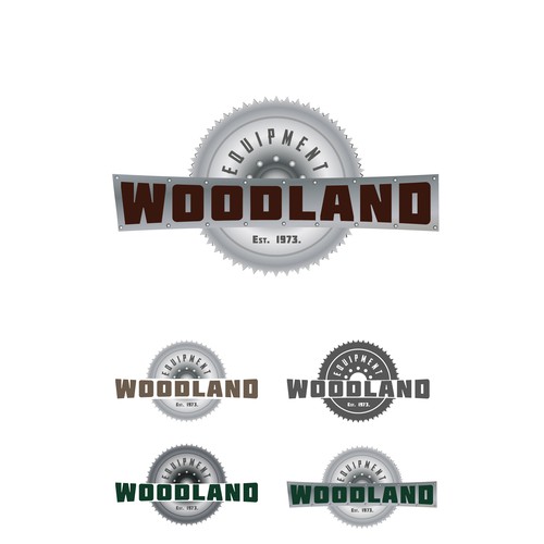 Steel logo with the title 'woodland + retro'