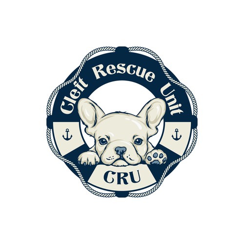 Puppy logo with the title 'Logo concept for Cleft Rescue Unit'