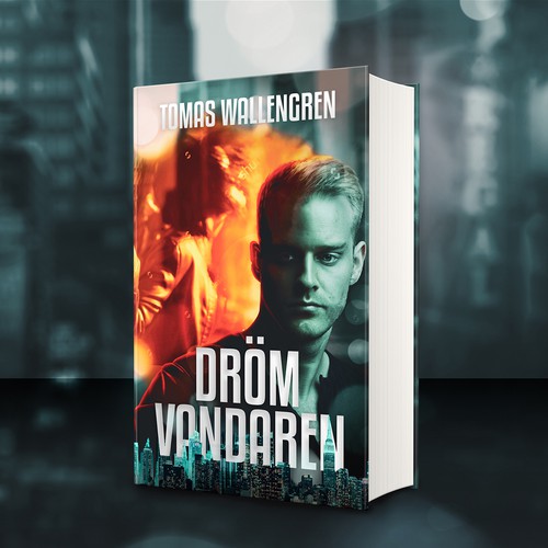 Green book cover with the title 'Movie-feel book cover for dream-centered thriller novel'