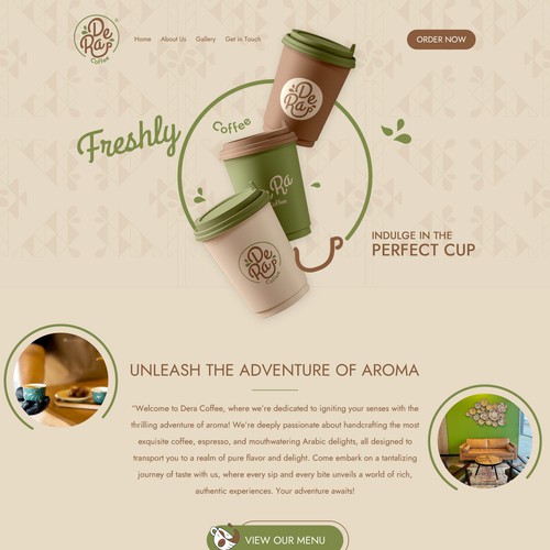 Professional website with the title 'Design for Coffee house'