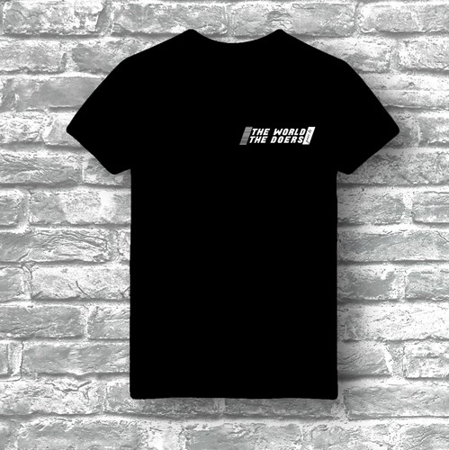 Black and white t-shirt with the title 'typo base t-shirt design'