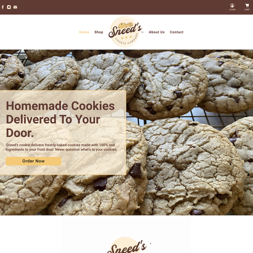 Online store website with the title 'Tasty Fun Cookie Shopify Ecommerce Design'