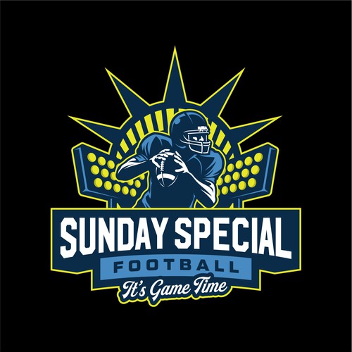 Football design with the title 'Winner of SUNDAY SPECIAL FOOTBALL Contest'