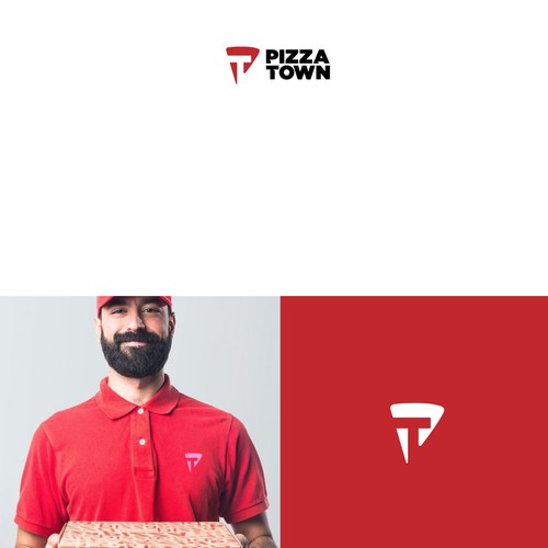 Pizza design with the title 'Monogram  logo for pizza restaurant.'