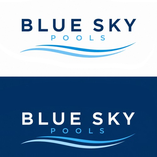 Pool design with the title 'BLUE SKY POOLS'