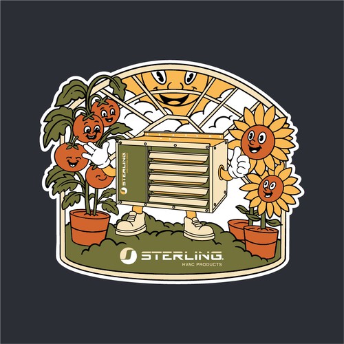 Sticker artwork with the title 'Sterling HVAC Products - Sticker Illustration'