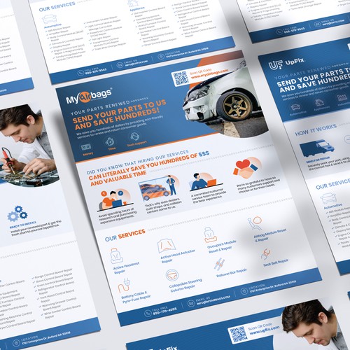Automotive design with the title 'Branded Flyer for Airbags company'