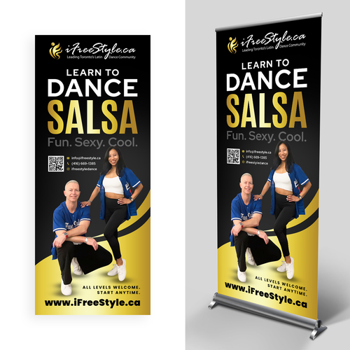 Entertainment design with the title 'Rollup Banner Design for iFreeStyle - a Latin Dance School in Toronto!'