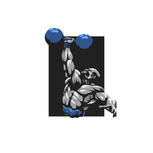 Muscle logo with the title 'Strongman Logo'
