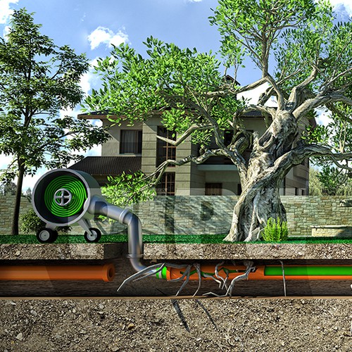 3D illustration with the title 'pipe relining illustration'