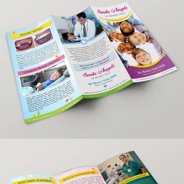 Tri-fold design with the title 'Trifold for Dental Industry'