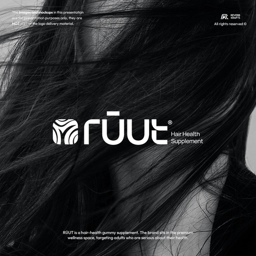 Biology logo with the title 'Logo Design for RŪUT — Hair Health Supplement Brand'