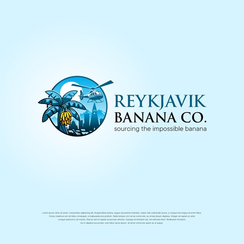 Banana logo with the title 'Create a modern & sleek logo for a banana exporter company from Reykjavic city'