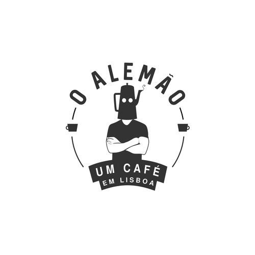 Coffee bar design with the title 'Hipster Café Logo Design'