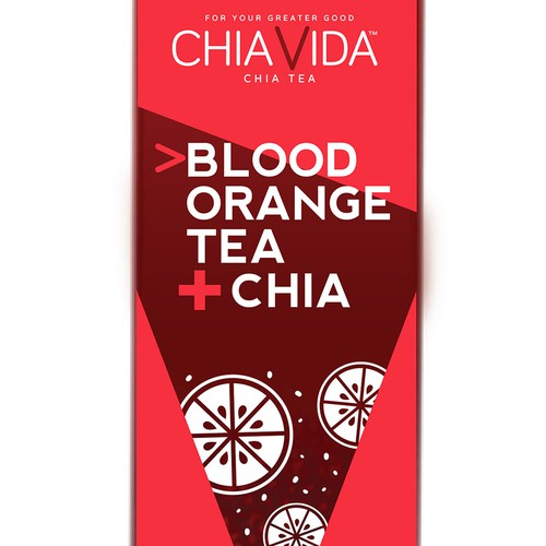 Typographic label with the title 'Chia Vida packaging design'