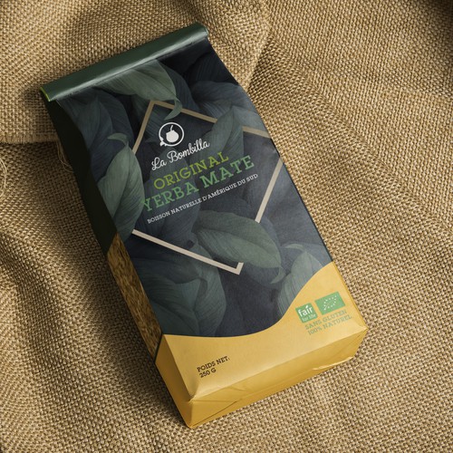 Leaf packaging with the title 'Yerba Mate'