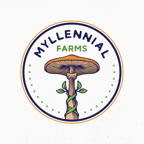 Mushroom logo with the title 'Logo for mushroom and microgreen business'