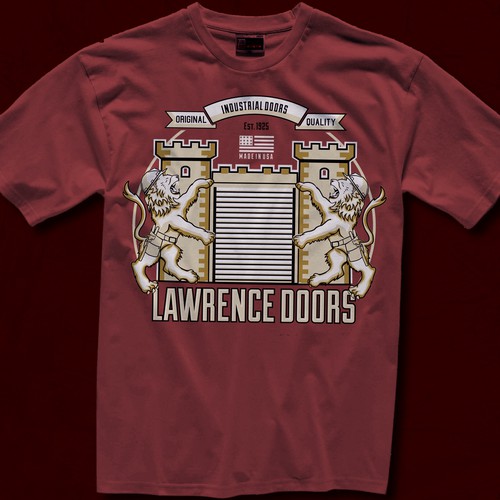 Industrial t-shirt with the title 'LawrenceDoors'