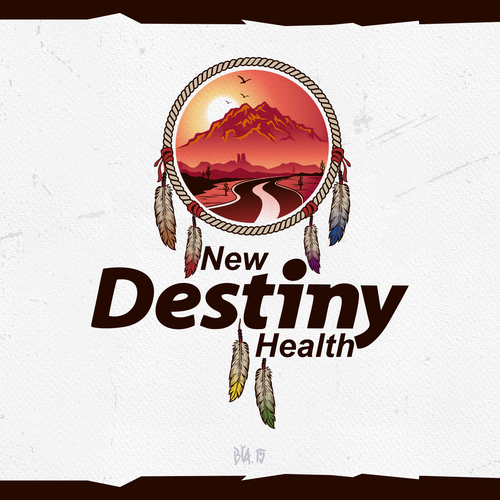 American Indian design with the title 'Native Influenced Logo For New Destiny Health Treatment Center of Arizona'