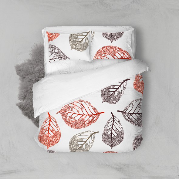 Bedding design with the title 'Magnolia leaves. Seamless pattern for  duvet covers. '