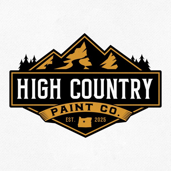 Unique design with the title 'Vintage & strong logo for paint company '