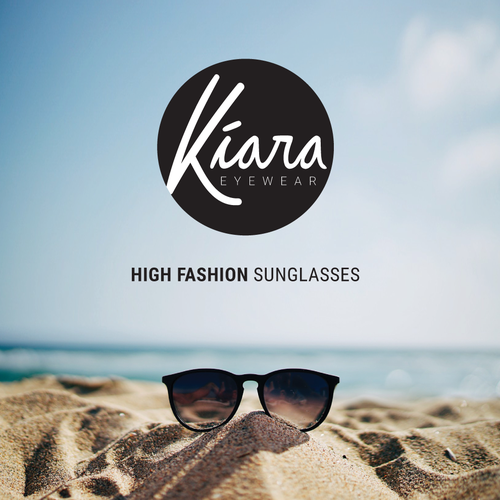 Eyeglass logo with the title 'KIARA Eyewear Logo Design'