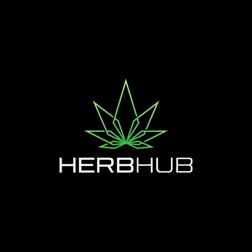 Cannabis leaf logo with the title 'Herb Hub'