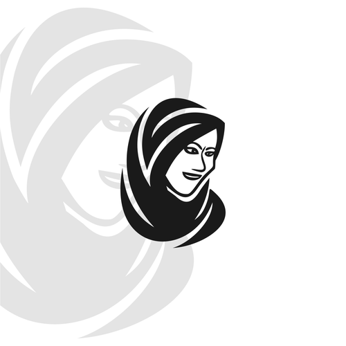 Hijab design with the title 'woman logo'