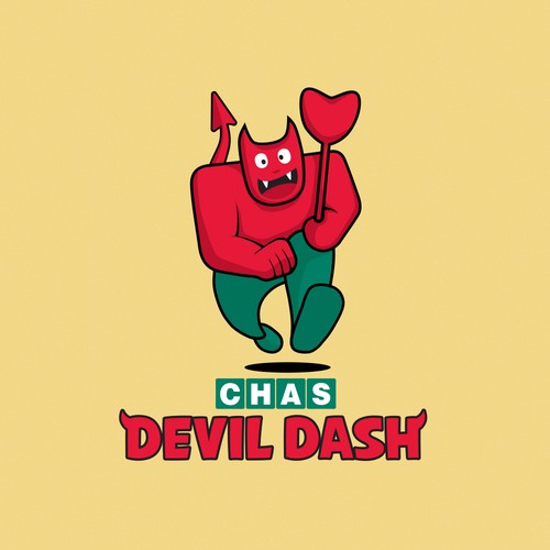 Devil logo with the title 'logo concept for fun run charity event'