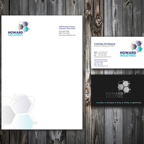 Spot UV design with the title 'Stationary design contest winner'