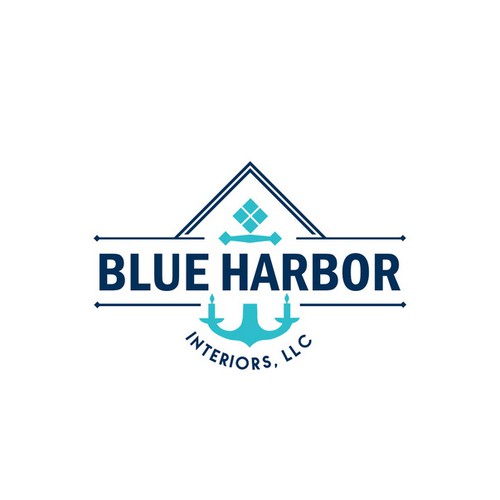 Candle logo with the title 'Logo for Blue Harbor Interiors'