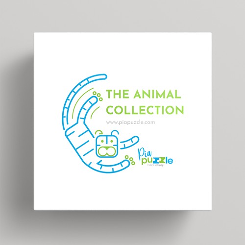 Toy packaging with the title 'Packaging for animal wooden toys'