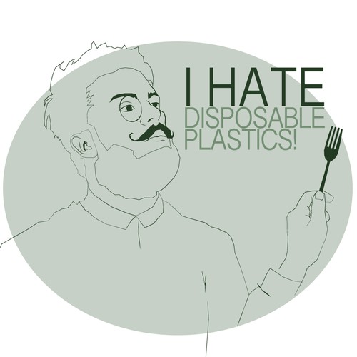 Environmental brand with the title 'Logo conceot for anti-plastic campaign'