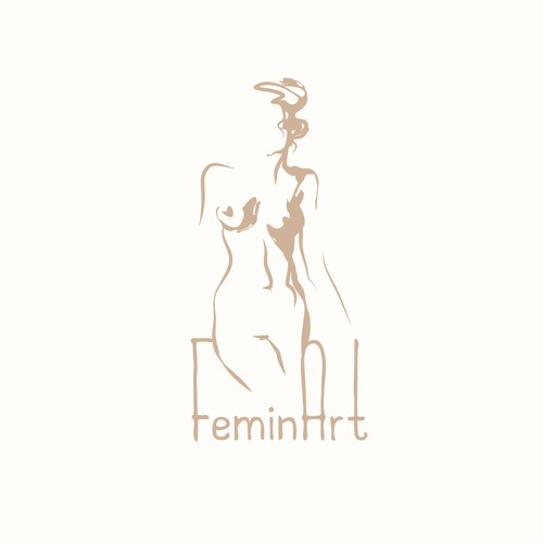 Woman logo with the title 'Artsy logo concept for a nude art project'