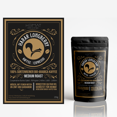 Logo packaging with the title 'Heimat Package Design'