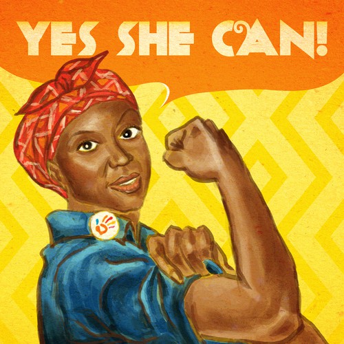 African artwork with the title 'Digital Painting in WWII Poster Style'