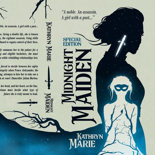 Noble design with the title 'Midnight Maiden Book Cover'