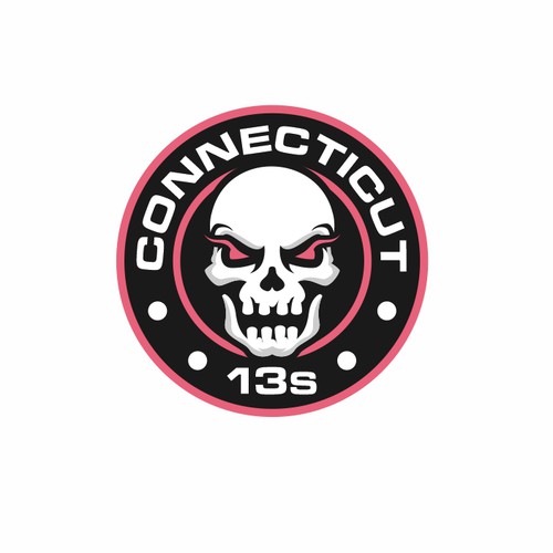 Skeleton logo with the title 'Connecticut 13s logo design'