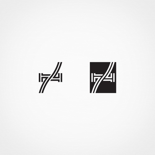 Line brand with the title 'Ambigram logo for a film production company'