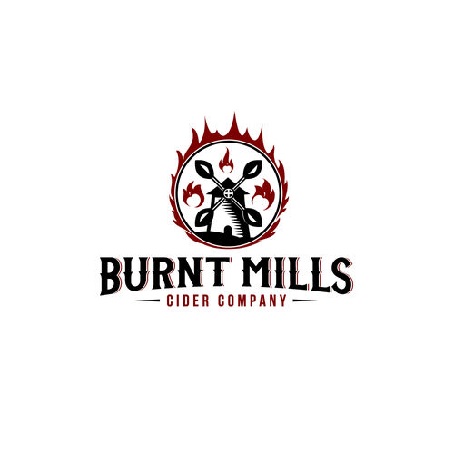 Cider logo with the title ' Strong logo for Burnt Mills'