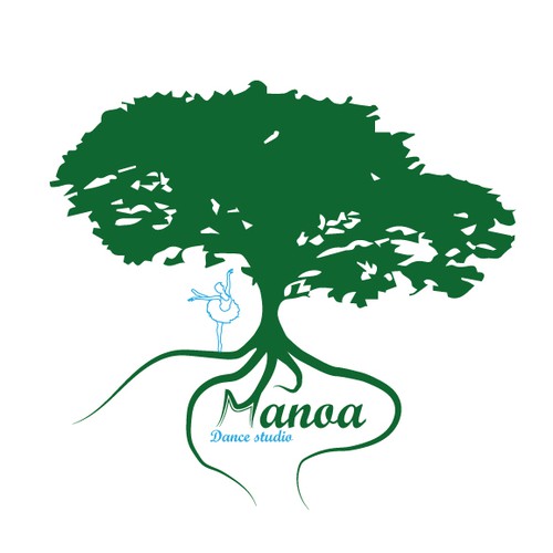 Dancer logo with the title 'Tree with ballerina'