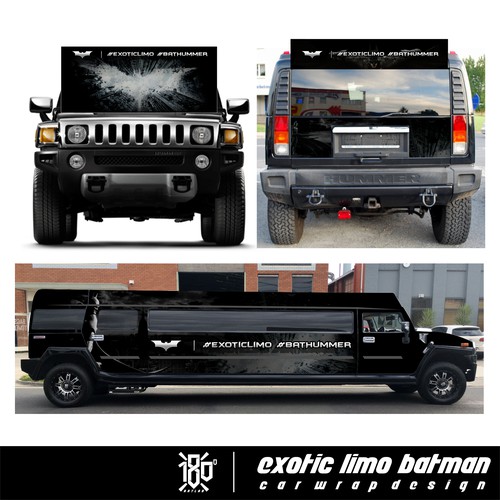 Batman design with the title 'BATMAN EXOTIC LIMO WRAP'