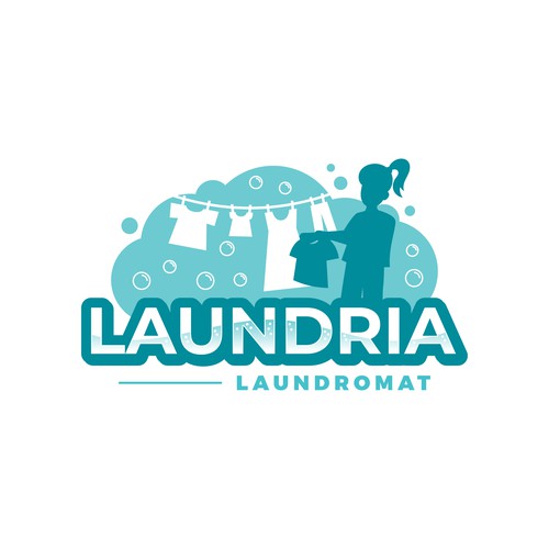 Laundry design with the title 'Laundria Laundromat'