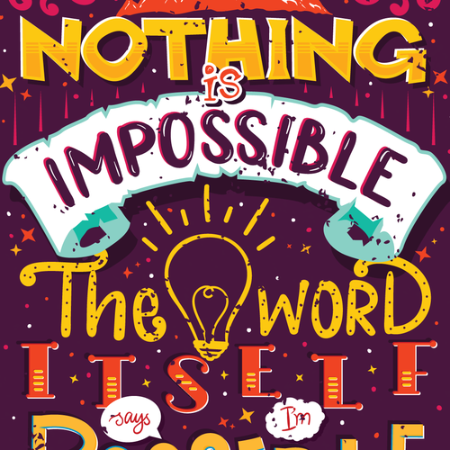 Impossible design with the title 'Beautiful hand lettered poster with artistic elements'