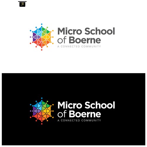 Geometric design with the title 'Micro School of Boerne'
