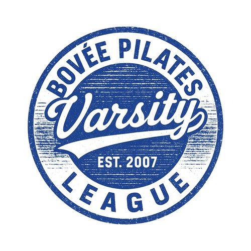 Badge t-shirt with the title 'Vintage Varsity League Emblem | Vintage Athletic Logo Design Customizable for Any Brand (This Design Is Available For Sale) '