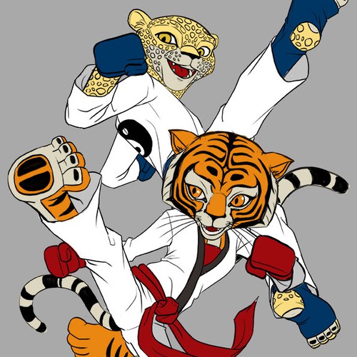 Karate design with the title 'Karate Inspired Coloring Book Illustration for Kids!'
