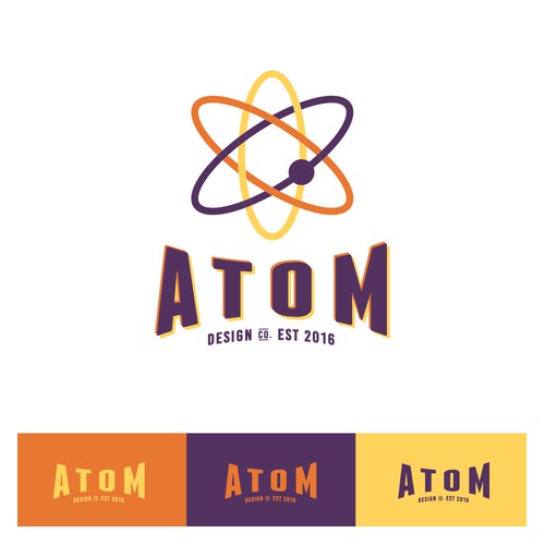 Atom logo with the title 'logo for a cloth brand'